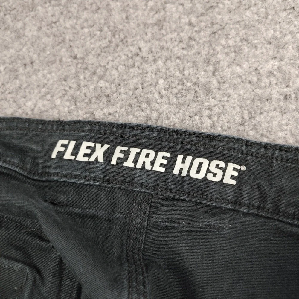 Duluth Trading Co Flex Fire Hose Cargo Pants Mens 40x32 Black Workwear Canvas